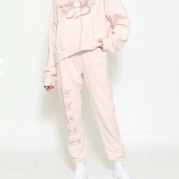 BOYS LIE BUBBLEGUM Pink Cream REVOLVE BROKEN RECORD V2 Jogger SWEATPANTS Sz S - Picture 16 of 16